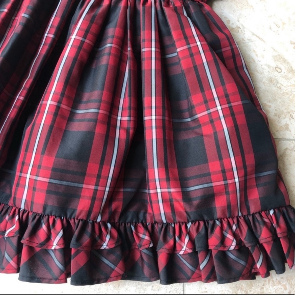 *RELISTED* Ralph Lauren Red & Black Plaid Dress & Bloomers Girl’s Size 12 Months - Picture 5 of 9
